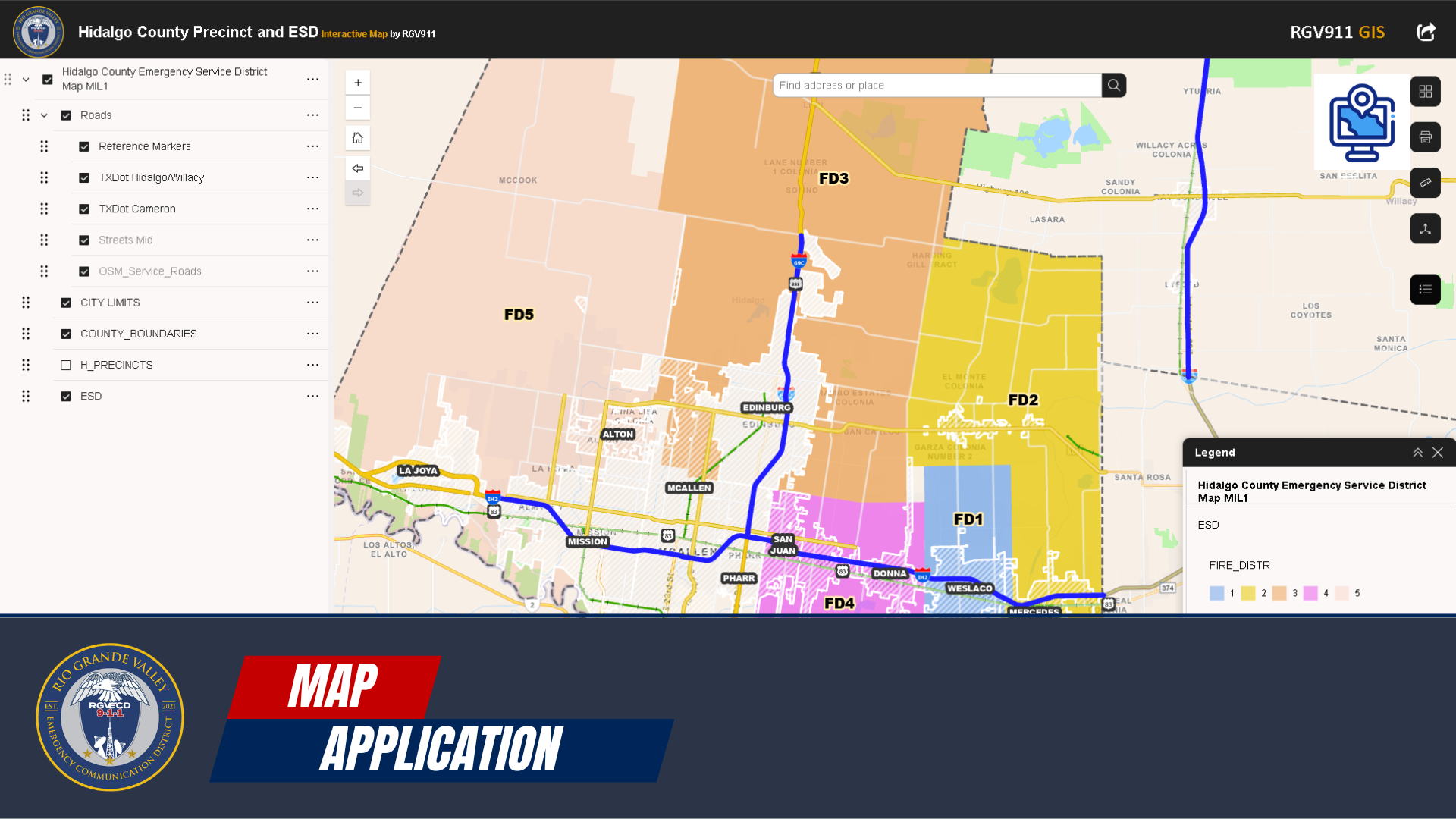 Hidalgo County Precinct and ESD Map