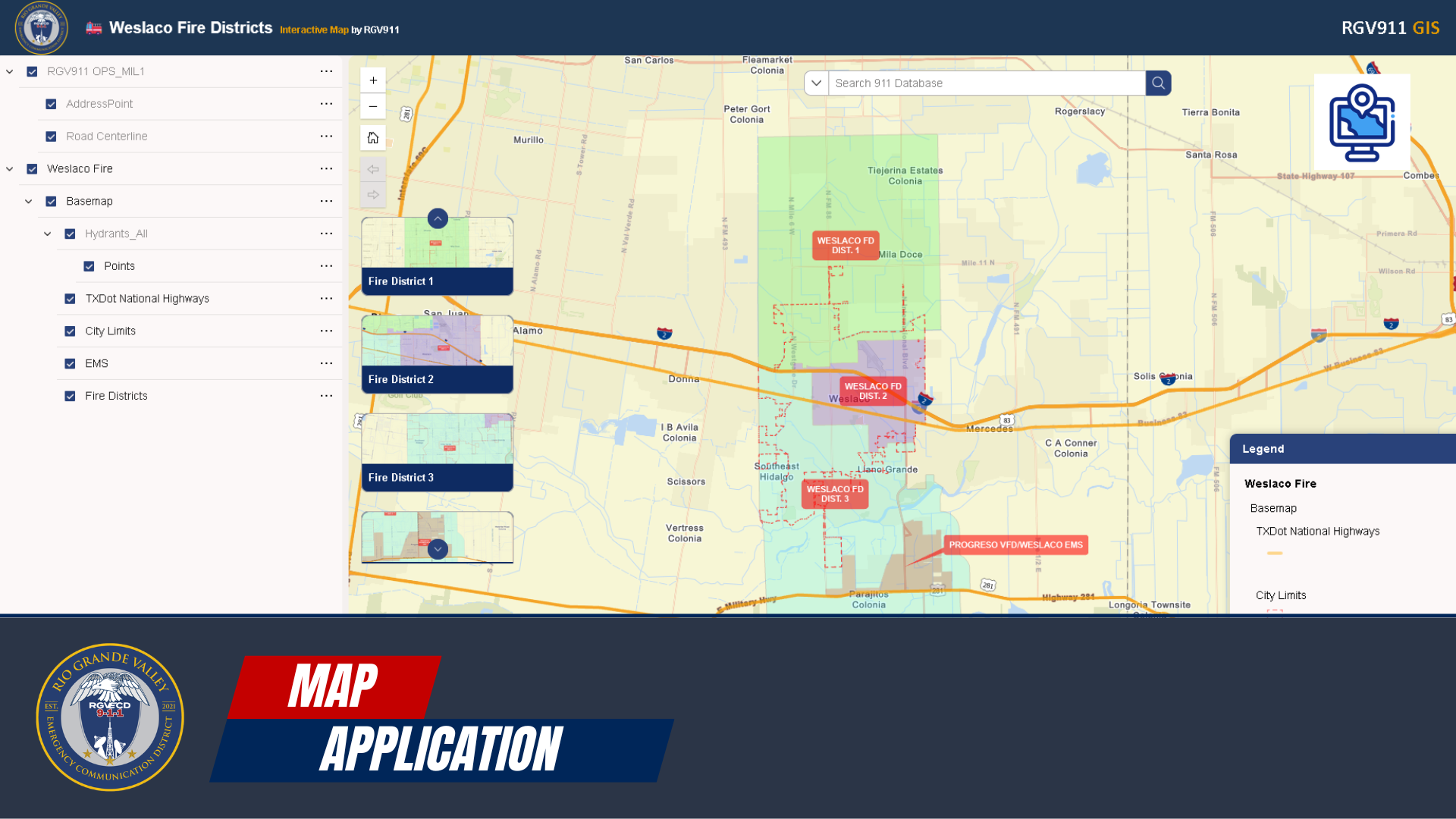 Weslaco Fire Districts Map